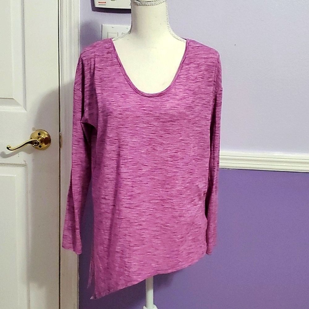 Gap Fit Breath Light Magenta Long Sleeve Asymmetrical  Oversize Lounging Top XS
